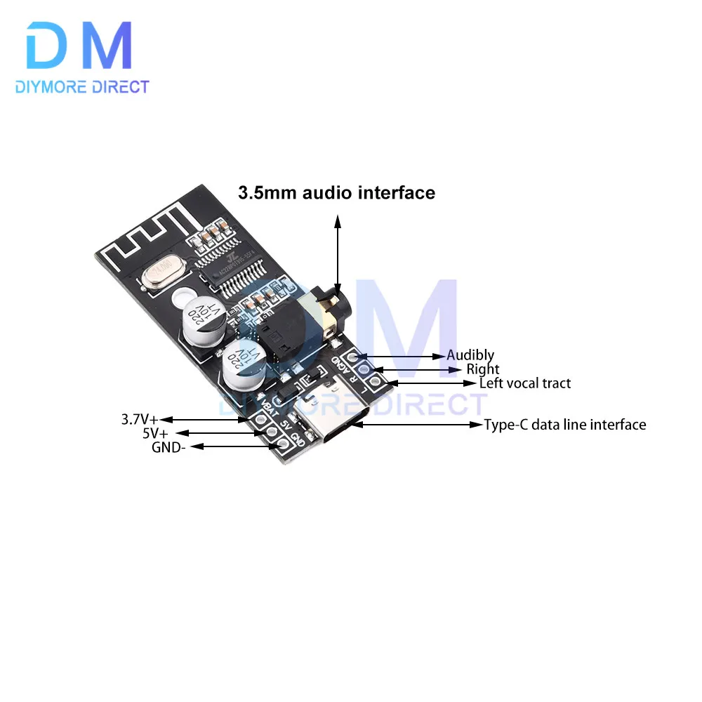 MH-MX28 Wireless Bluetooth 5.1 MP3 Audio Receiver Module Lossless Decoder Board Low Consumption Amplifier Module