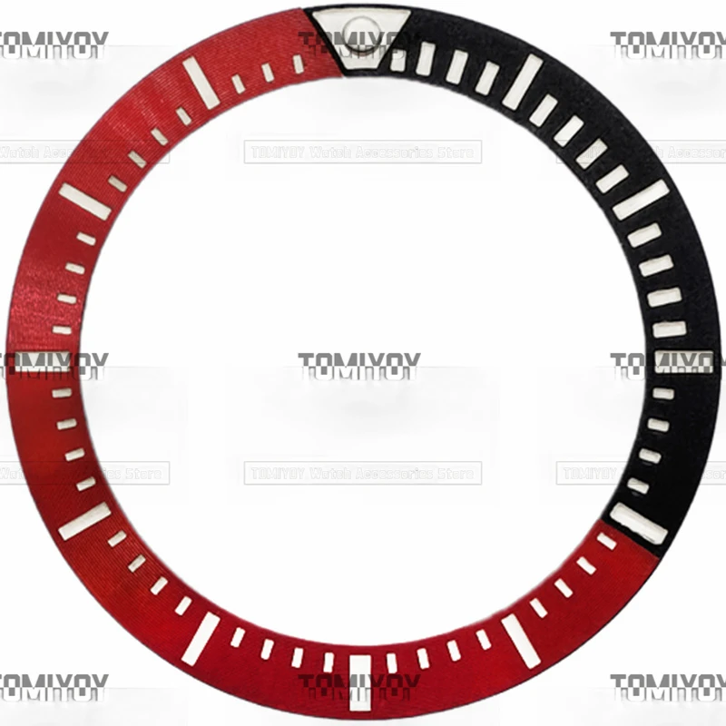 37.2MM Black Red Silver Blue Green Grey Aluminum Oblique Watch Bezel Insert Fit For SKX007 Mechanical Wristwatch