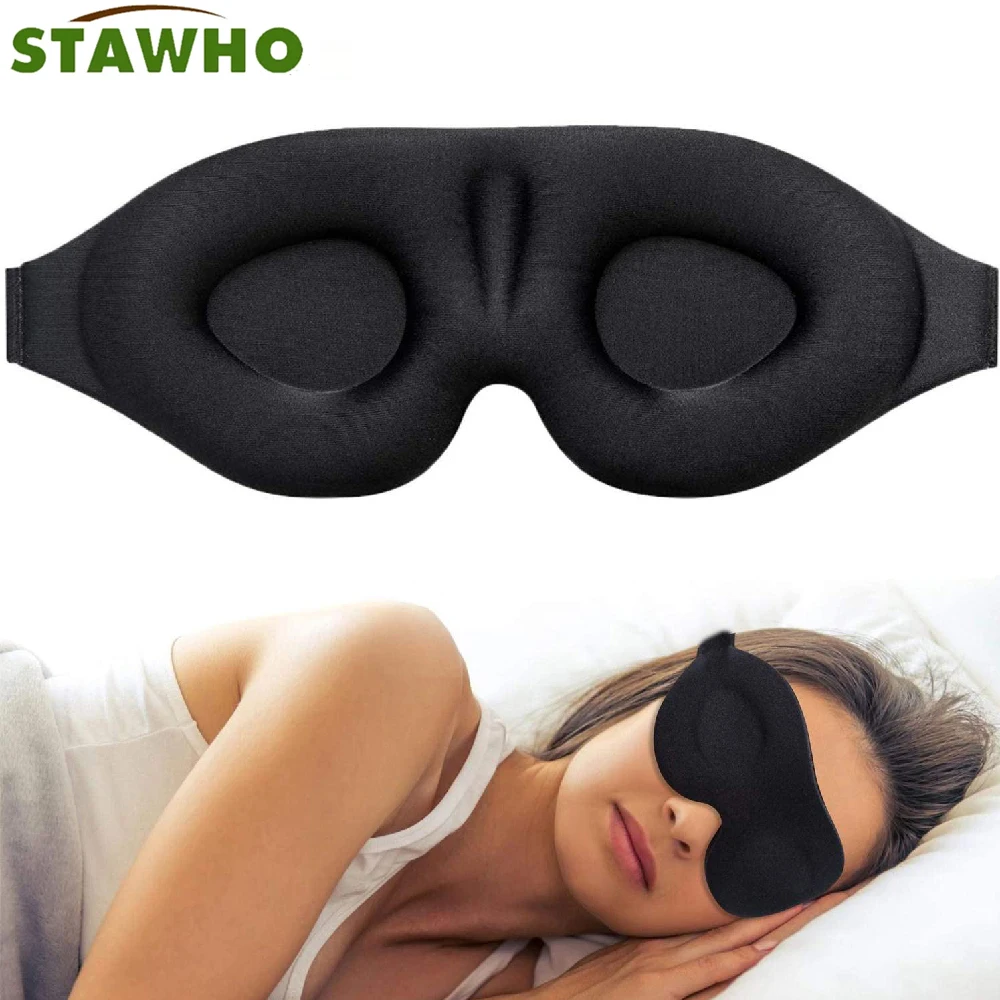 1PCS 3D Contoured Sleep Mask for Side Sleeper, Blackout Eye Blindfold with Adjustable Strap, Travel Night Cover for Men Women