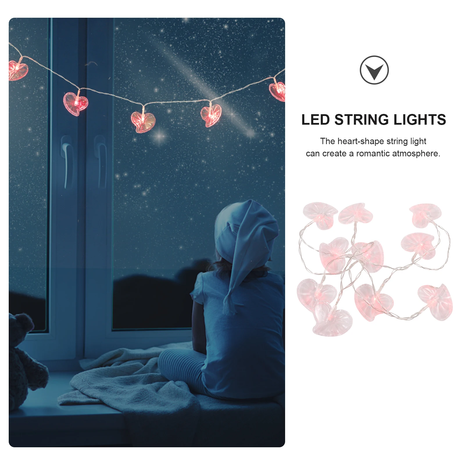 1 مجموعة عيد الحب شكل قلب LED سلسلة أضواء رومانسية ديكور الحفلات معلقة داخلي في الهواء الطلق سلسلة أضواء الحزب