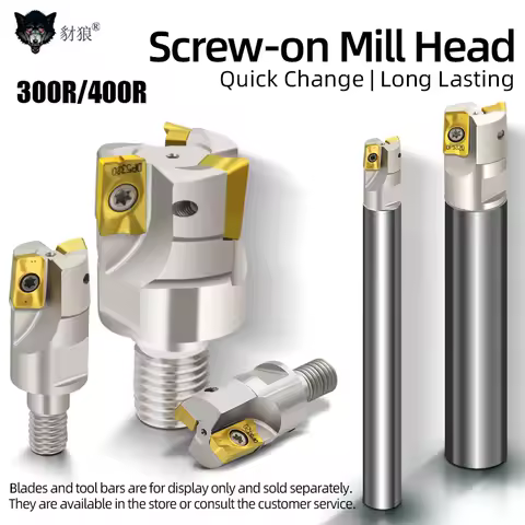 Locking Knife Head BAP300R BAP400R Seismic Lock -type Milling Cutter Head Threaded Knife Header Can Be Replaced M6 M8 M10 M12