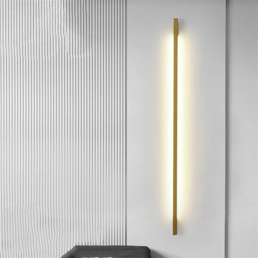 Imagem -04 - Moderno Minimalista Led Long Strip Lâmpada de Parede Quarto Cabeceira Sala de Estar Linear Wall Sconce Escada Mirror Front Light