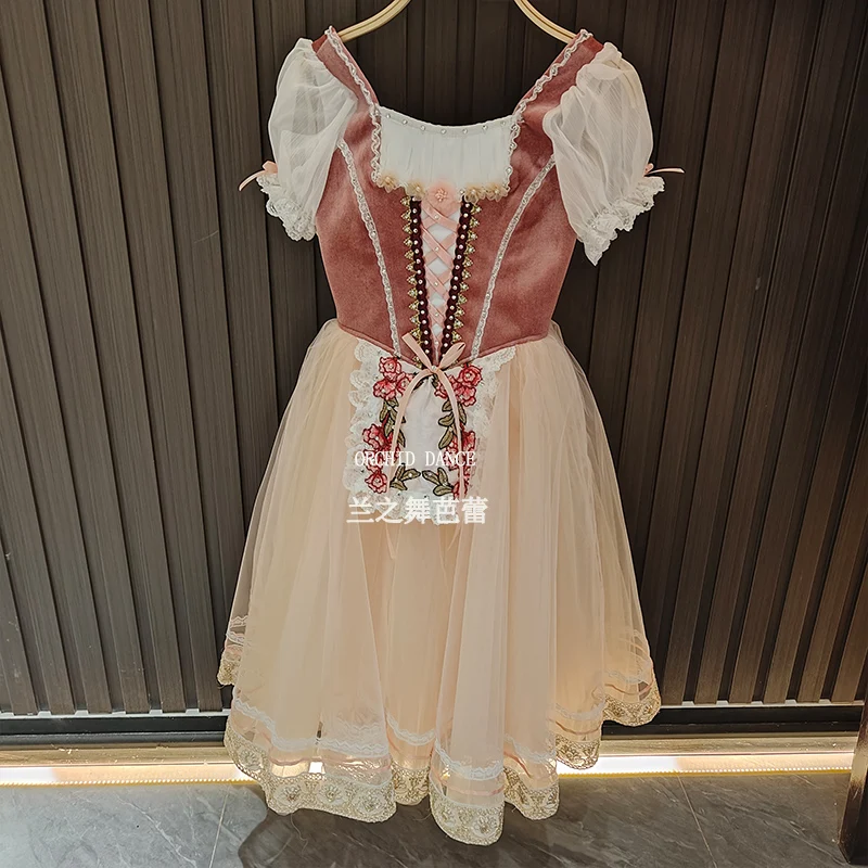 

BT250654 High Quality Custom Size Kids Girls Ballet Dance Performance Wear Gilsay Cream Long Romantic Tutu Dress