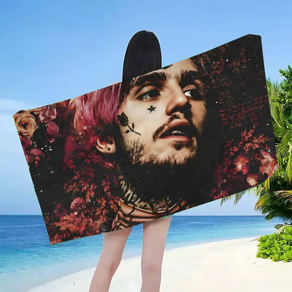 Classic Emo Rapper L-Lil P-Peep Anime Beach Swimming Towel Soft Absorbent Washcloth Children's Gifts for Kids Travel Camping Gym