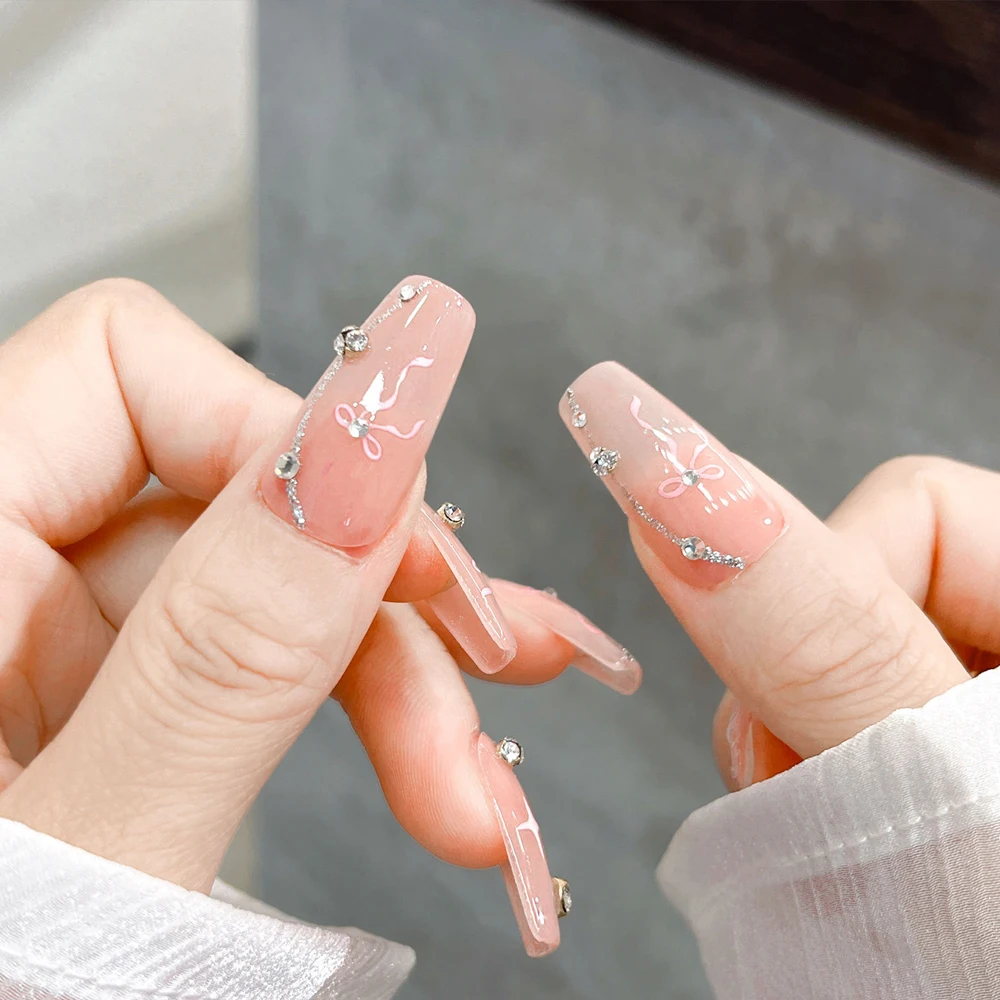 2Sheets 5D Sweet Bow Nail Stickers Kawaii Black White Pink Lace Bowknot Ribbon Nail Art Decals Self Adhesive Manicure Decoration