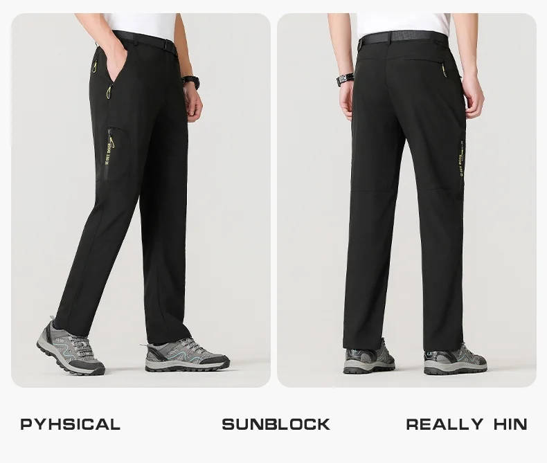 5XL Sommer Schnelltrocknende Wanderhose Herren Dehnbare Wasserdichte Taktische Hose mit Reißverschlusstaschen Leichte Angelhose – Detail 14
