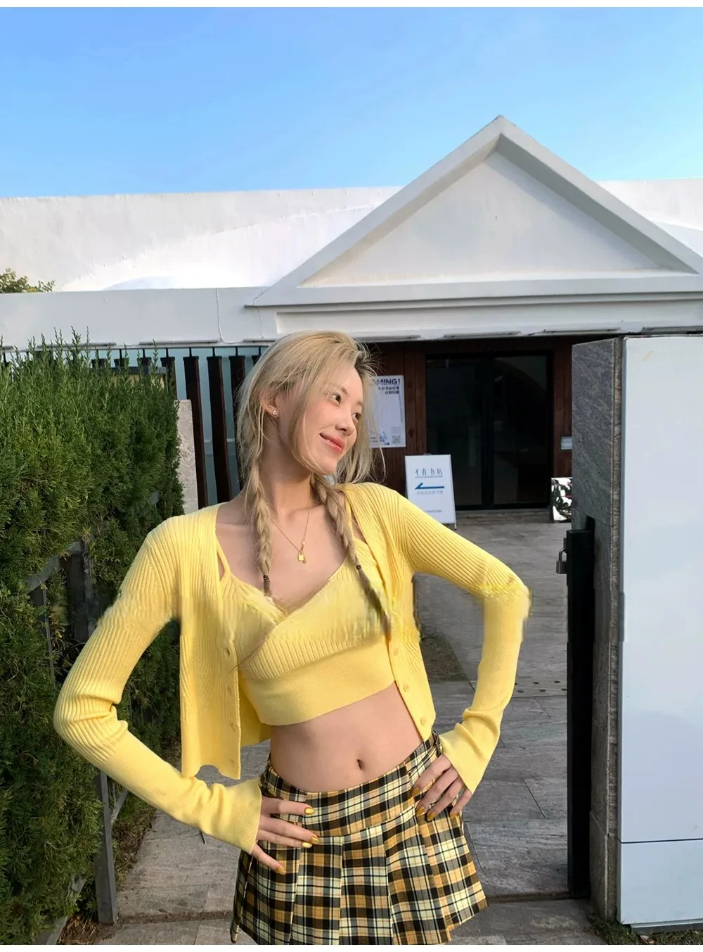 

Короткие плиссированные юбки с высокой талией для женщин, хлопковые, в японском стиле, до колена, с поясом, в клетку, повседневные, удобные, эластичные, милые