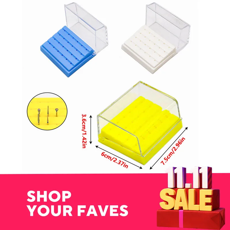 

1Pc Dental 24 Holes Disinfection Box Plastic Dental Bur Holder Disinfection Carbide Burs Block Drills Case Box Storage Box