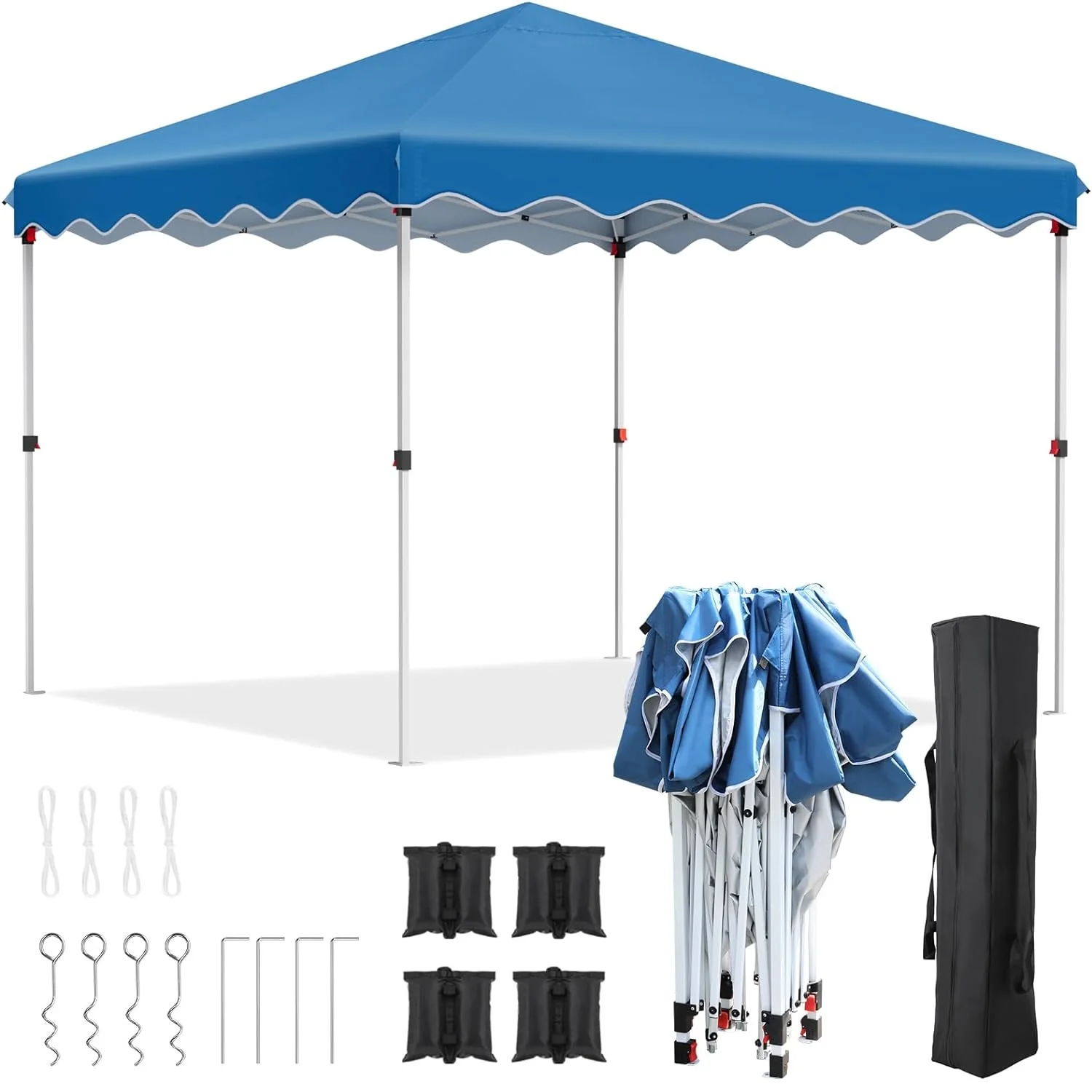 3x3M Gazebo Tent Pop up Canopy Instant with Bag Bonus 4 Weight Sandbags,& Carry Bag Foldable Shelter Outdoor Garden Tent