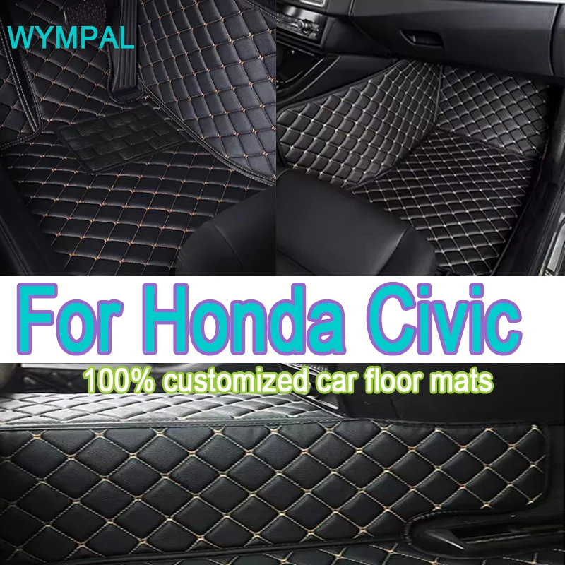 

Luxury Custom Car Floor Mats For Honda Civic 2012 2013 2014 2015 Auto Foot Pads Automobile Carpet Cover interior accessories