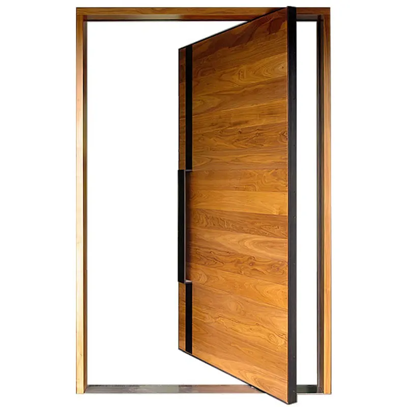 Gran oferta, puerta pivotante de último diseño, puerta pivotante de madera para entrada Exterior, puerta pivotante de madera maciza