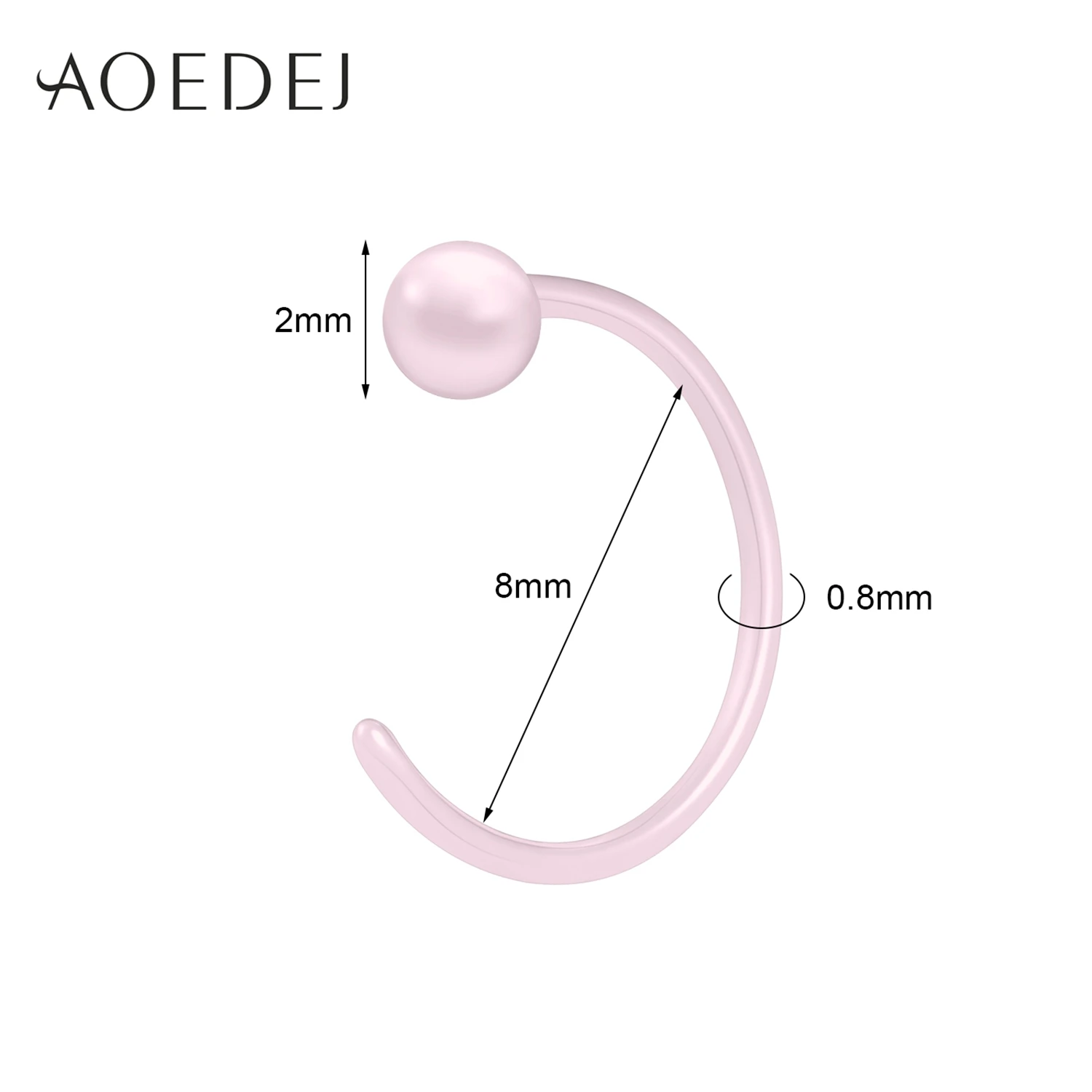 AOEDEJ 1 Piece Biological Ceramics Nose Ring 8MM/10MM Septum Rings C Shape Nose Studs Earring Helix Cartilage Piercings Jewelry