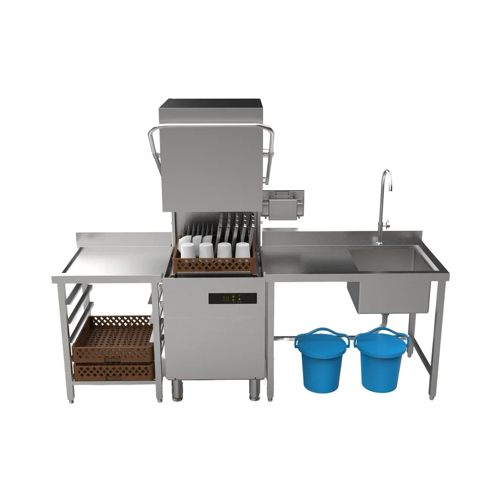 Commercial Kitchen Machines Industrial Freestanding Stainless Steel Dishwasher Dishwashing Solutions For Hotels Restaurants