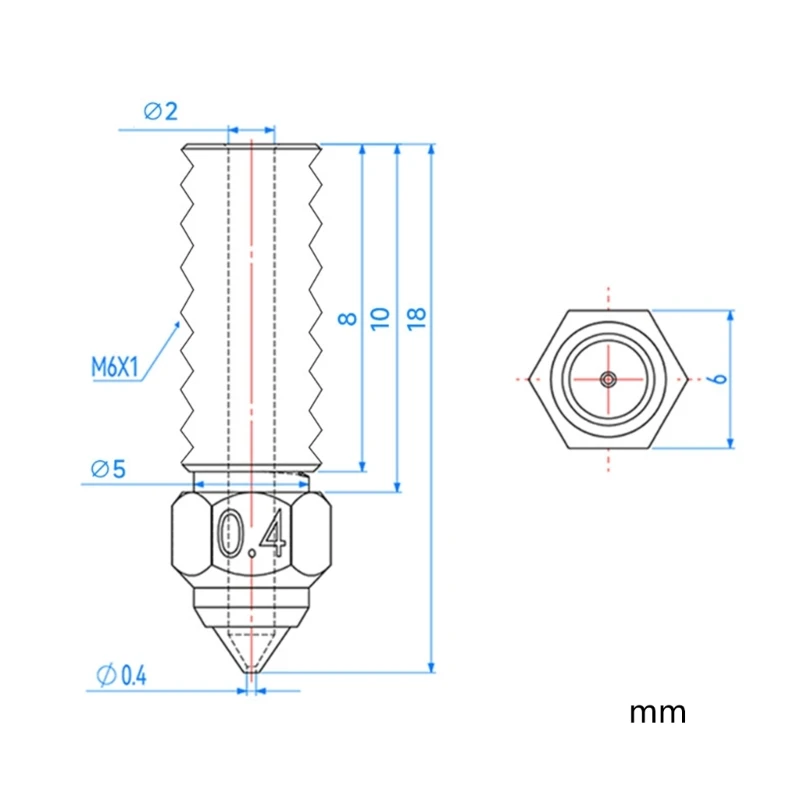 0.4mm 3D Printer Extruder Nozzle 1.75mm Filament Hardness Hardened Steel Nozzles for ELEGOO Neptune 4 Part Accessories Replace