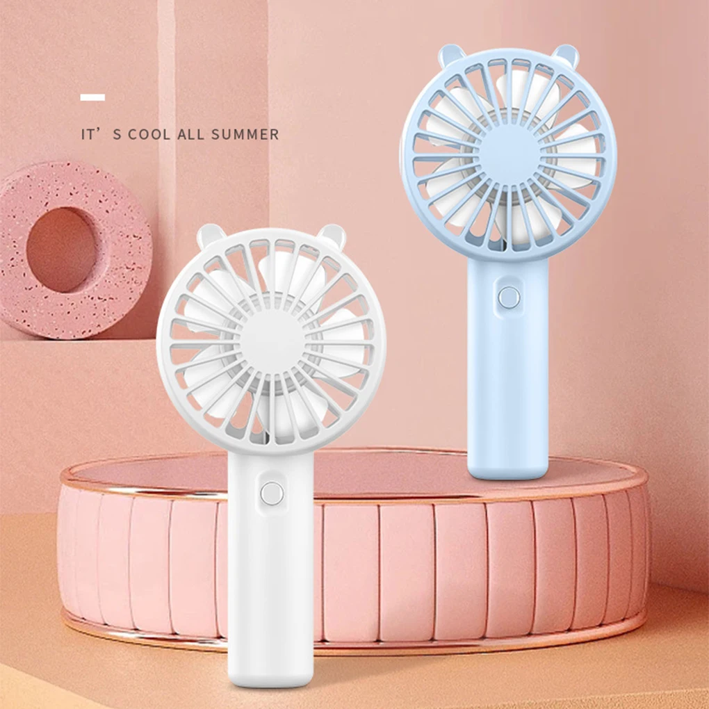 Handheld Fan Portable USB Rechargeable Desk Small Cooling Fan with Base Makeup Eyelash Mute Cooler Outdoor Fans Supplies