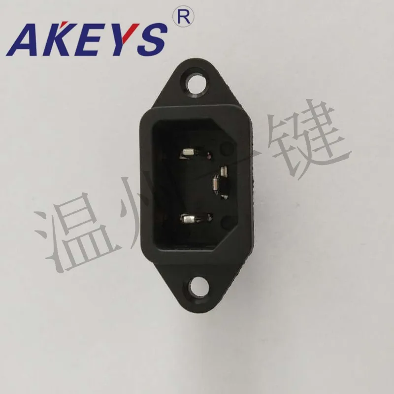 10 PCS AC-04B character socket electric vehicle charging power socket three-legged male head two vertical a horizontal black 10A