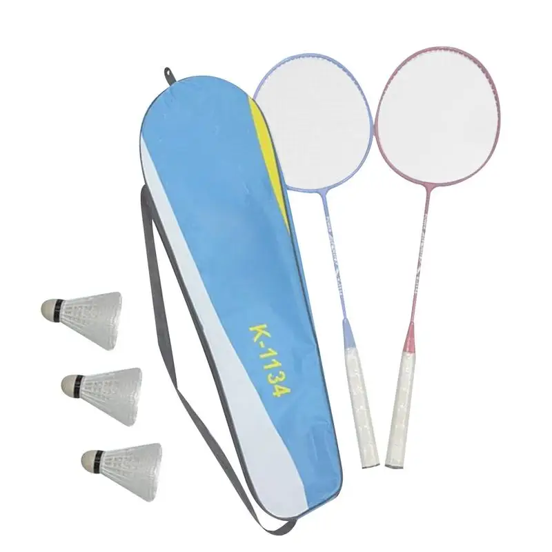 

Badminton Racket Set Portable Badminton Racquets With 3 Shuttlecocks Badminton Equipment For Indoor Outdoor Beach