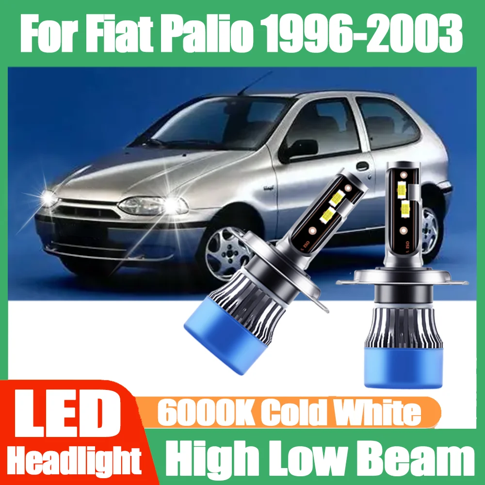

2PCS 3570 CSP Chips Canbus No error Front Headlights 120W High Power LED Headlights 6000K White 20000LM For Fiat Palio 1996-2003