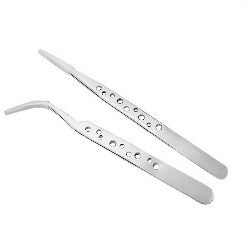 Industrial Tweezers Electronics Anti-static Curved Straight Tip Precision Stainless DIY Hand Tools Sets Forceps Phone Repair image 5