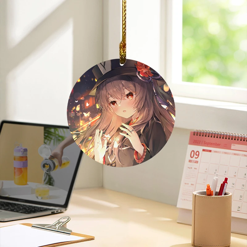 Anime surrounding,Kamisato Ayaka,Hutao,Yae Miko,Car pendant,Cosplay,acrylic,home,Window decor,Gift for Genshin Impact lovers