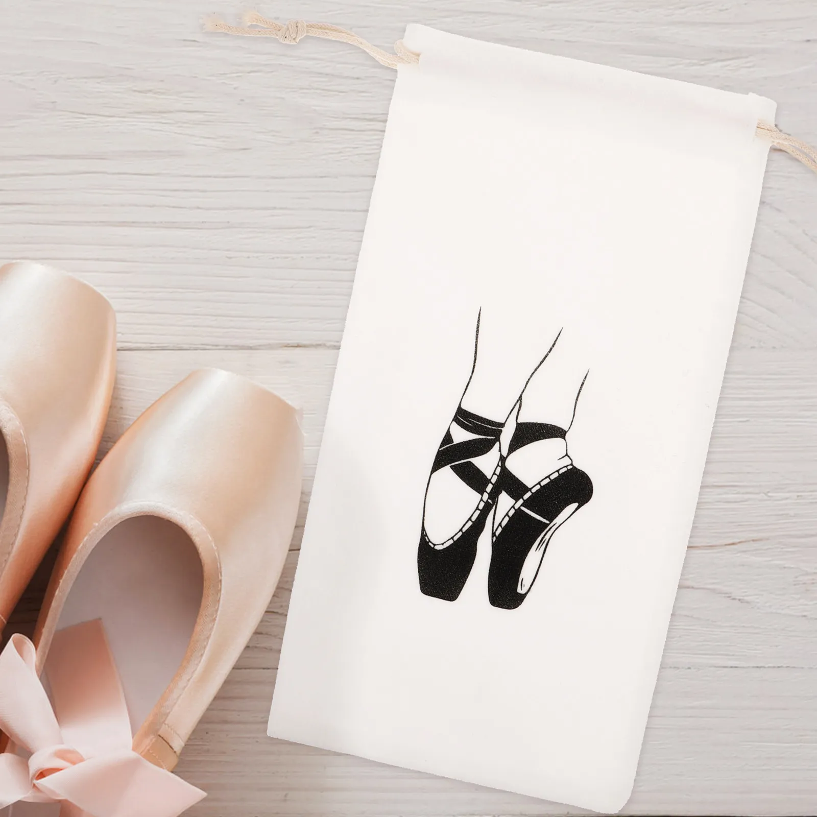 4pcs Ballet Shoe Storage Bag For Girls Lightweight Drawstring Pouches For Dance Shoes Pointe Slippers Organizer Travel