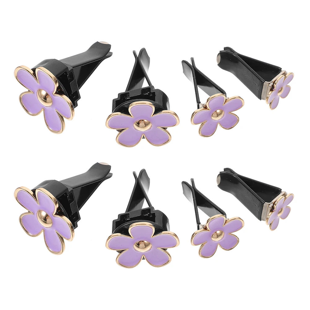 

8pcs Car Air Freshener Vent Clips Refillable Flower Scented Outlet Decor For Women Long Lasting Fragrance Car