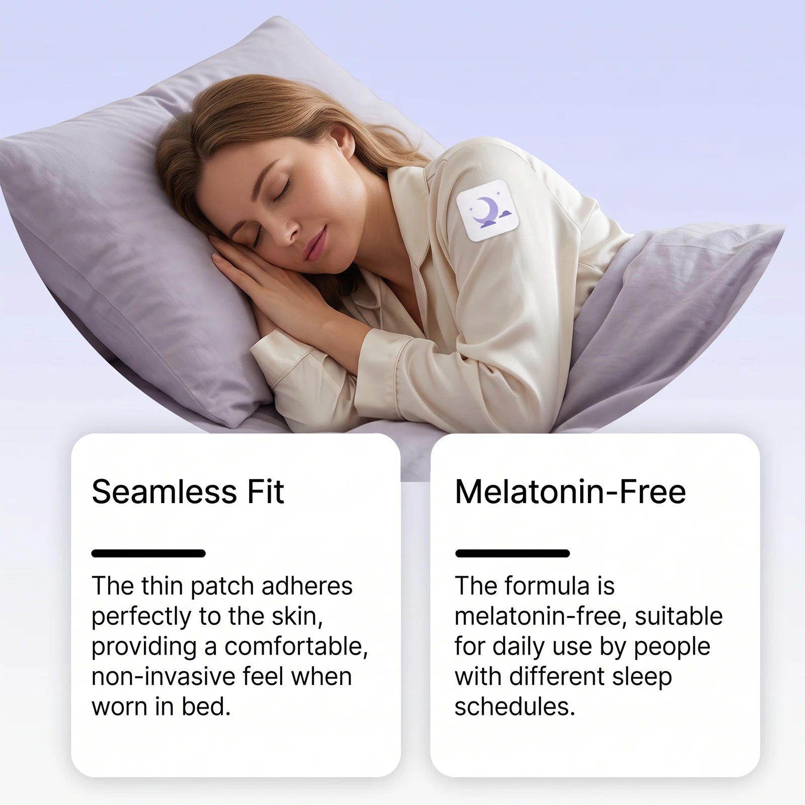 Sleep Patches,Overnight Gentle Care,Cozy, Supple & Skin‑Friendly,Breathable, Soothing, Skin‑Comfort, Hypoallergenic, Lightweight