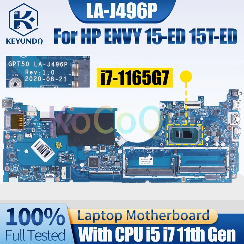 LA-J496P For HP ENVY 15-ED 15T-ED Notebook Mainboard i5-1135G7 i7-1165G7 M20703-501 M20700-601 Laptop Motherboard Full Tested