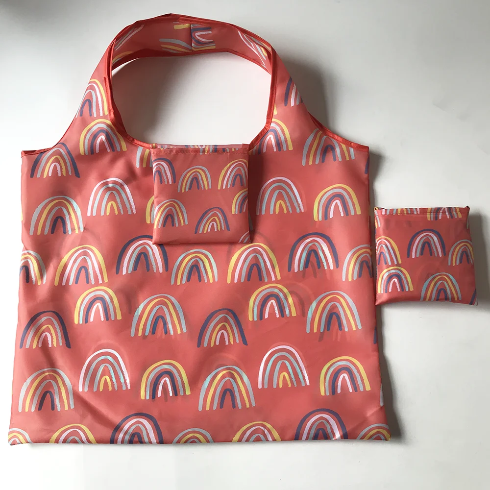 Wholesale Heave Duty Foldable Square Bag Recycled Durable Polyester Shopper Bag Large Capacity Reusable Portable Storage Bag