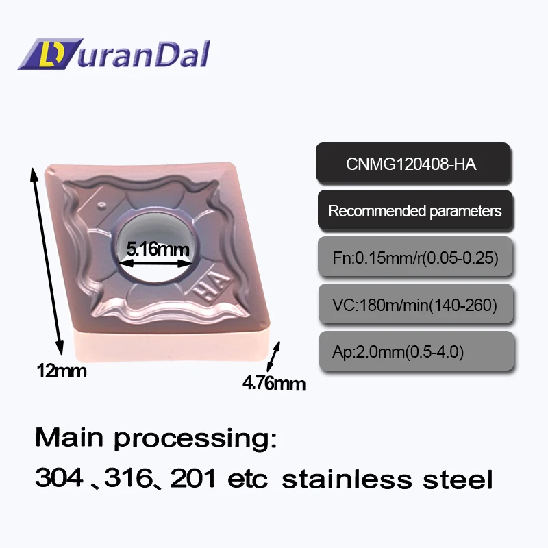

10PCS CNMG120408-HA Carbide Inserts Turning Tools CNC Lathe Machining Tool for Stainless Steel Free Shipping
