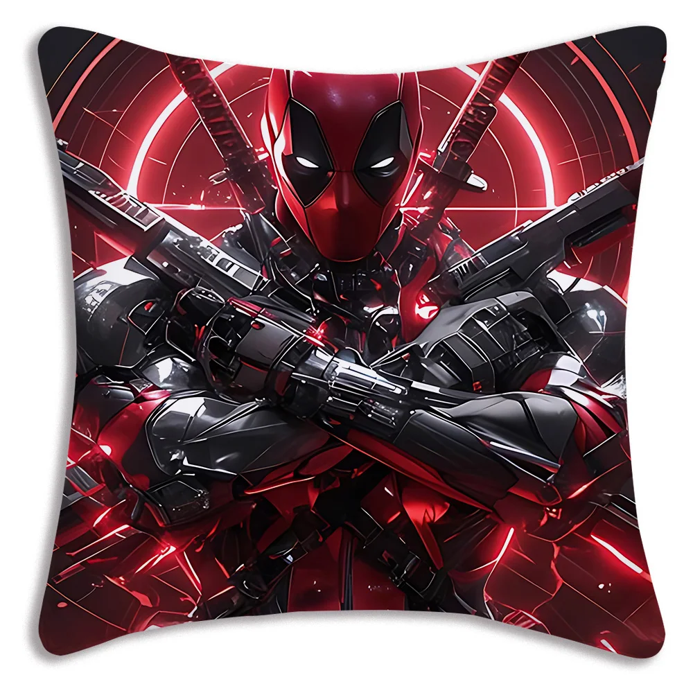 حار أنيمي مضحك Deadpools وسادة تغطي الكرتون أريكة ديكور المنزل الطباعة على الوجهين قصيرة أفخم لطيف غطاء الوسادة
