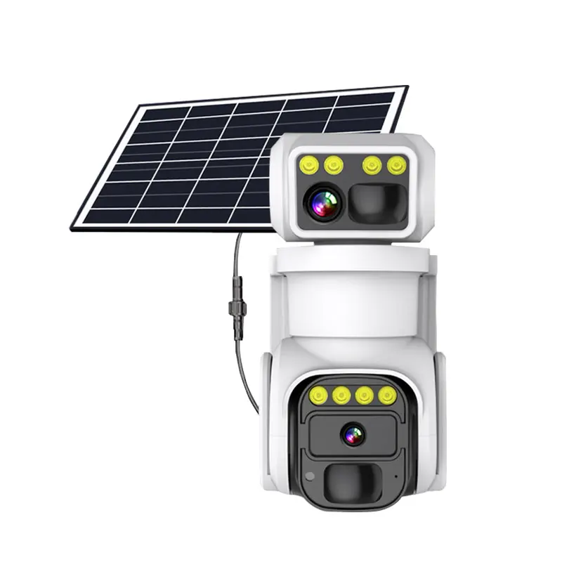 4MP iCam+ APP Solar Power Dual Lens  WIFI/ 4G Camera Full Color AI Humanoid Detection Home Security CCTV Monitor