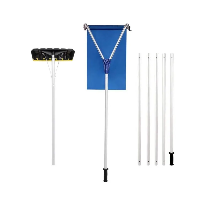 

2 in 1 telescopic roof snow rake, lightweight aluminum roof snow removal tool