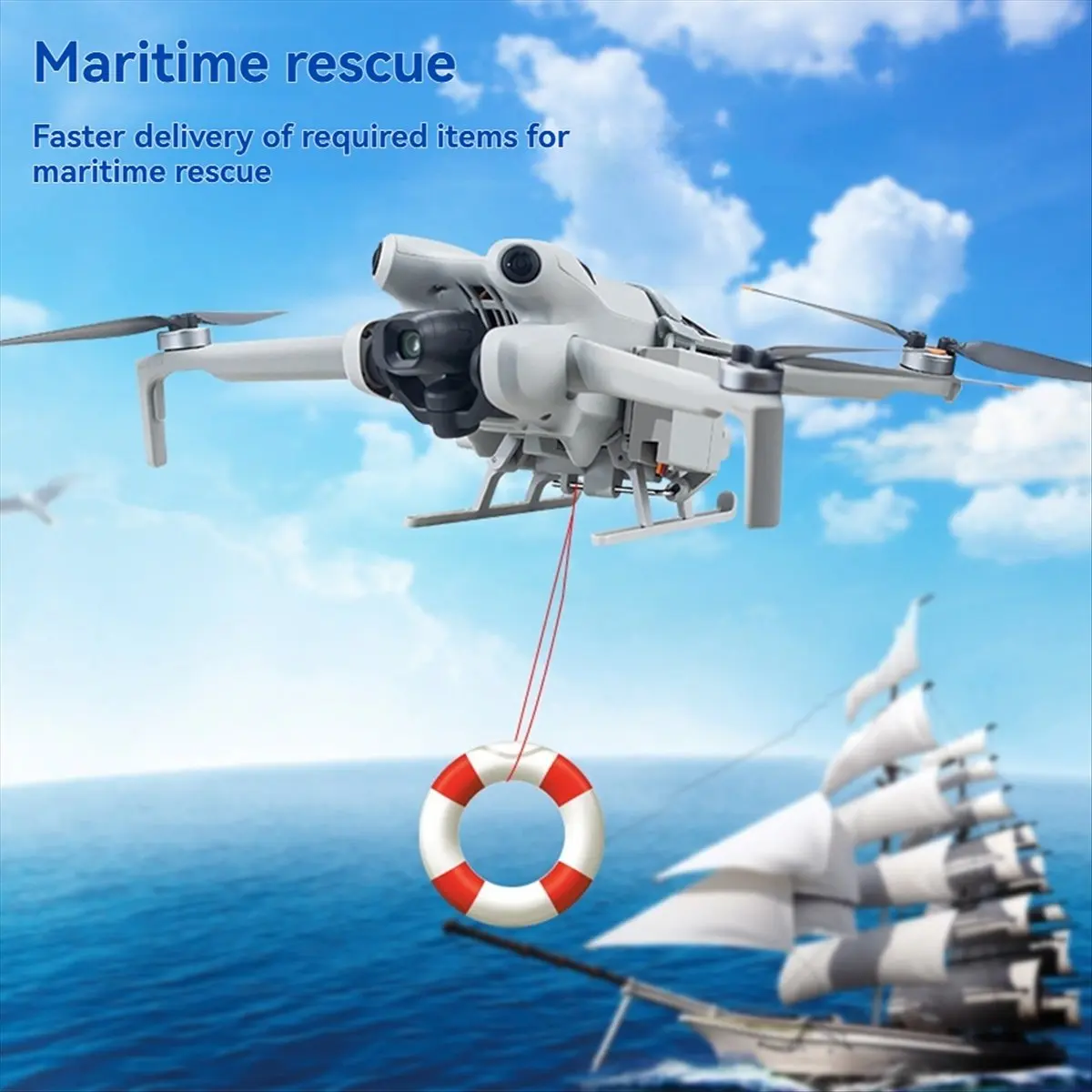 DT81 USB Charging Airdrop System for DJI Mini 4 Pro Drone - Air-Dropping Device for Fishing, Gifts, Ring Rescue & Delivery