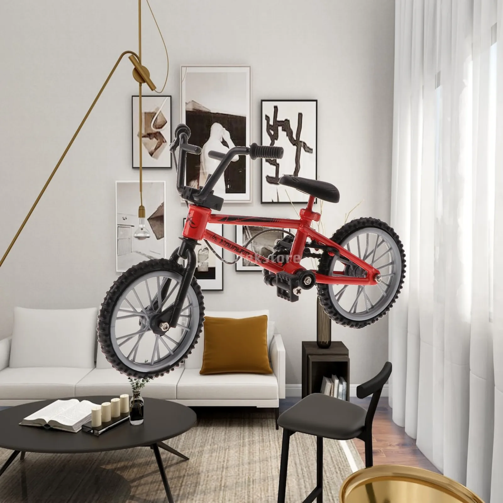 Alloy Finger Bicycle Toy Simulation Red Mini Bike Model Educational Child Bicycles for Boys and Girls Hobby
