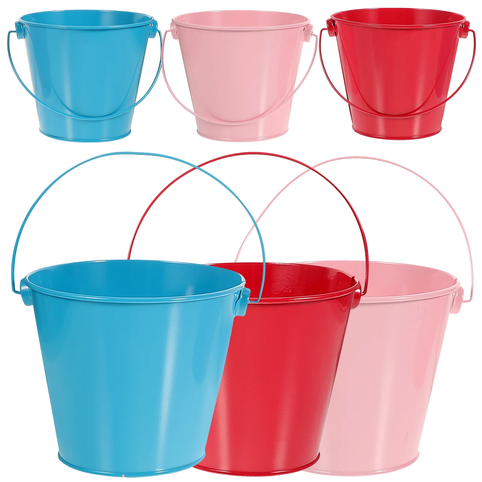 

6 шт. красочные железные подвесные ведра цветочные горшки балкон садовые настенные кашпо яркие металлические держатели для цветов 8x10,5x12 см декоративные