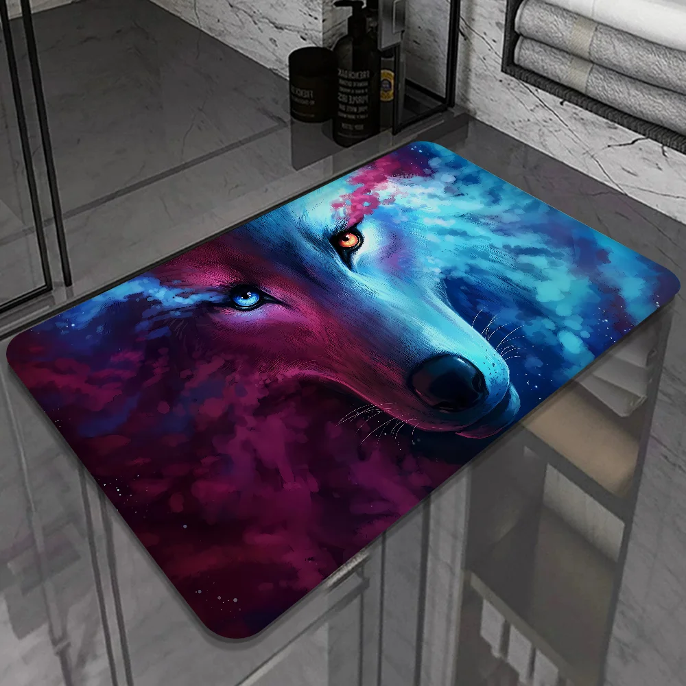 Wolf Animal Cool Floor Mat Retro Multiple Choice Living Room Kitchen Rug Non-Slip Modern Home Decor