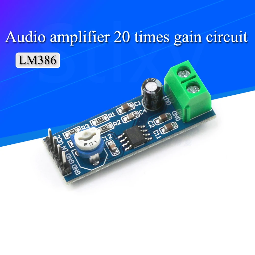 LM386 Audio Power Amplifier Module 200 Times Gain Amplifier Board mono Power Amplifier 5V-12V Input