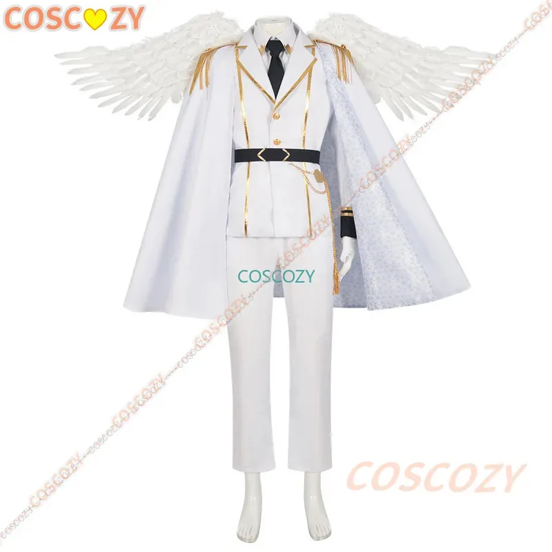 qq681New Blue Lock Anime exposición Isagi Bachira Cosplay disfraz peluca rosa red uniforme blanco alas capa conjunto