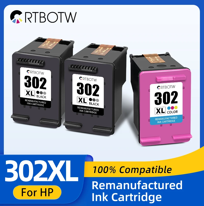 302 XL Ink Cartridge For HP 302XL HP302 Compatible Deskjet 1110 2130 1112 3630 3632 3830 Officejet 4650 4652 Printer