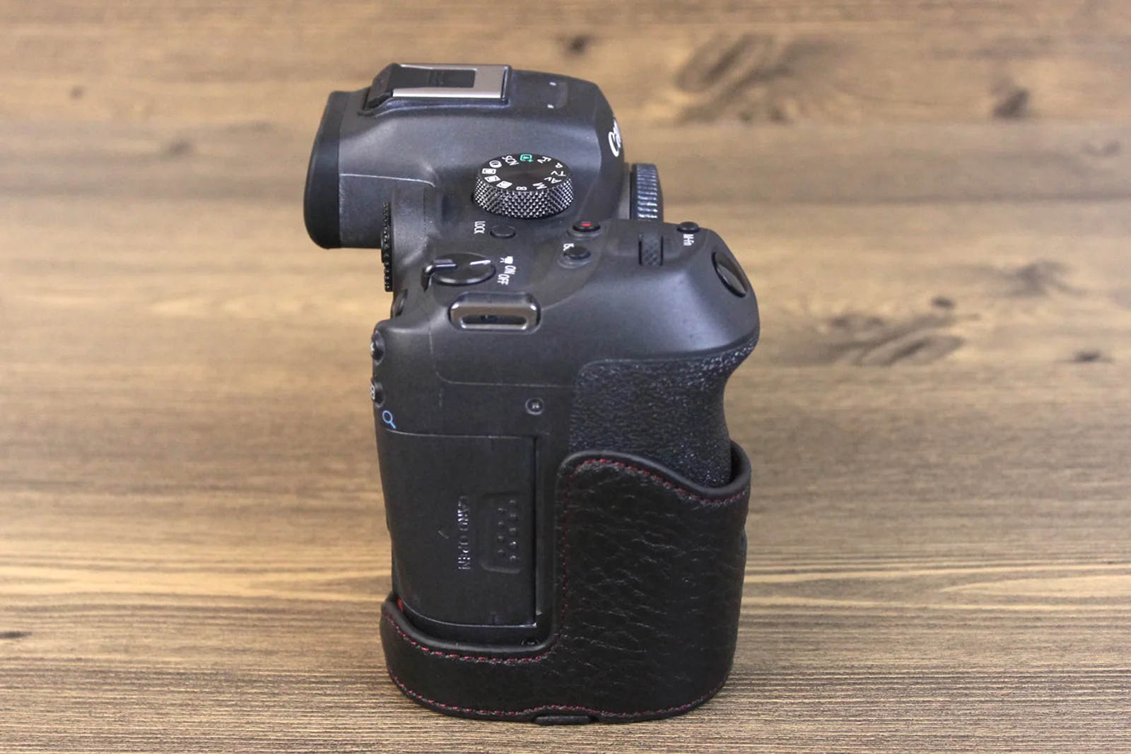 حقيقي حقيقي جلد نصف حافظة قبضة لكانون EOS R7