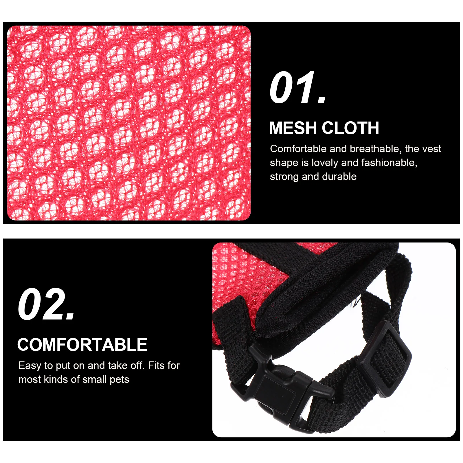 

4Pcs Pet Leash Harness Lightweight Breathable Vest Rabbit Hamster Summer Outdoor Walking Mesh Comfortable Rabbit Harness