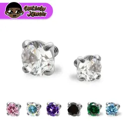 10pcs F136 Implant Grade Titanium 16G 2mm2.5mm/3mm/4mm 5A CZ Internally Threaded Helix Ear Cartilage Tragus Stud Piercing Ends