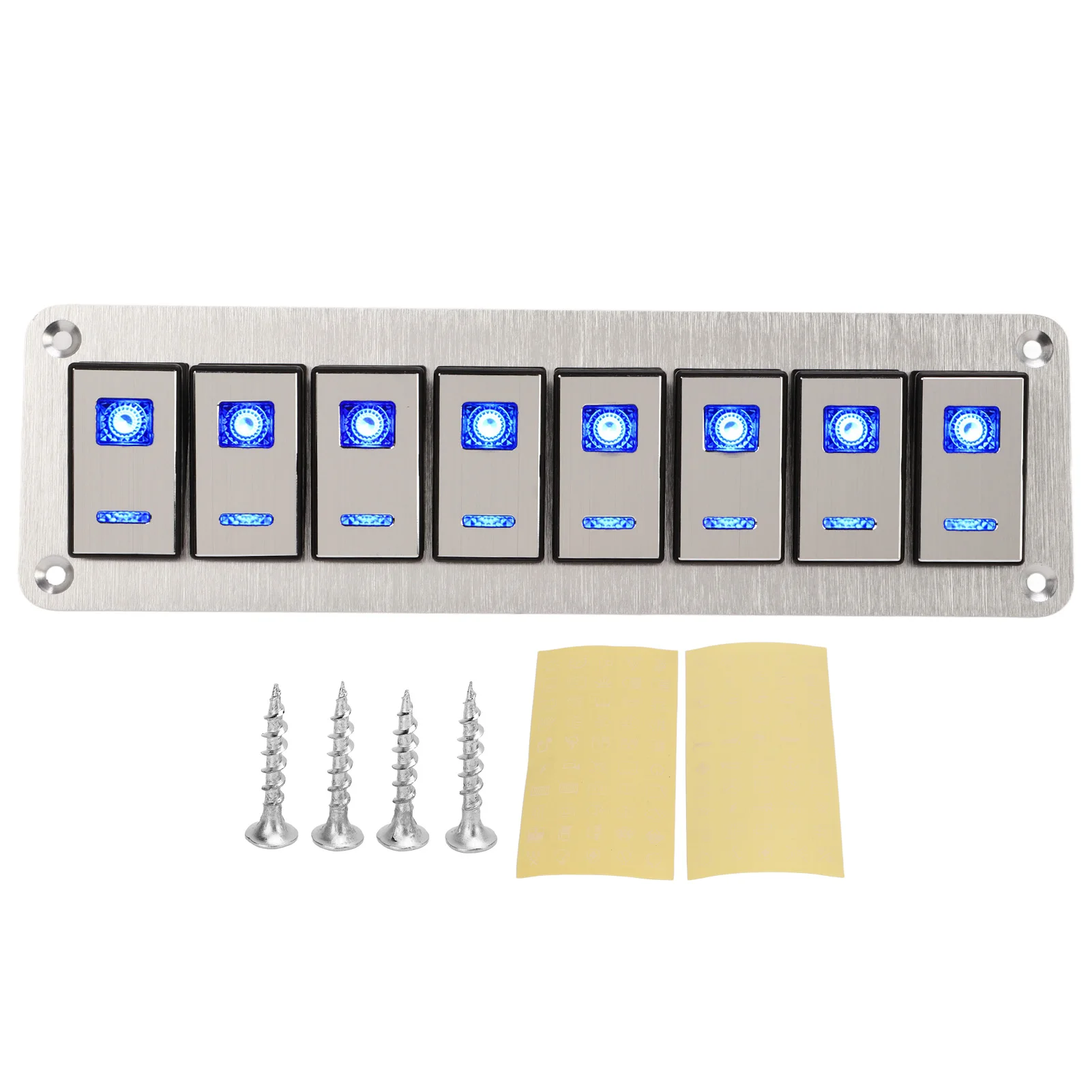 

Lights Control Panel Anti Aging Toggle Panel Wear Resistant Resistant 12‑24V 8 Gang for Cars