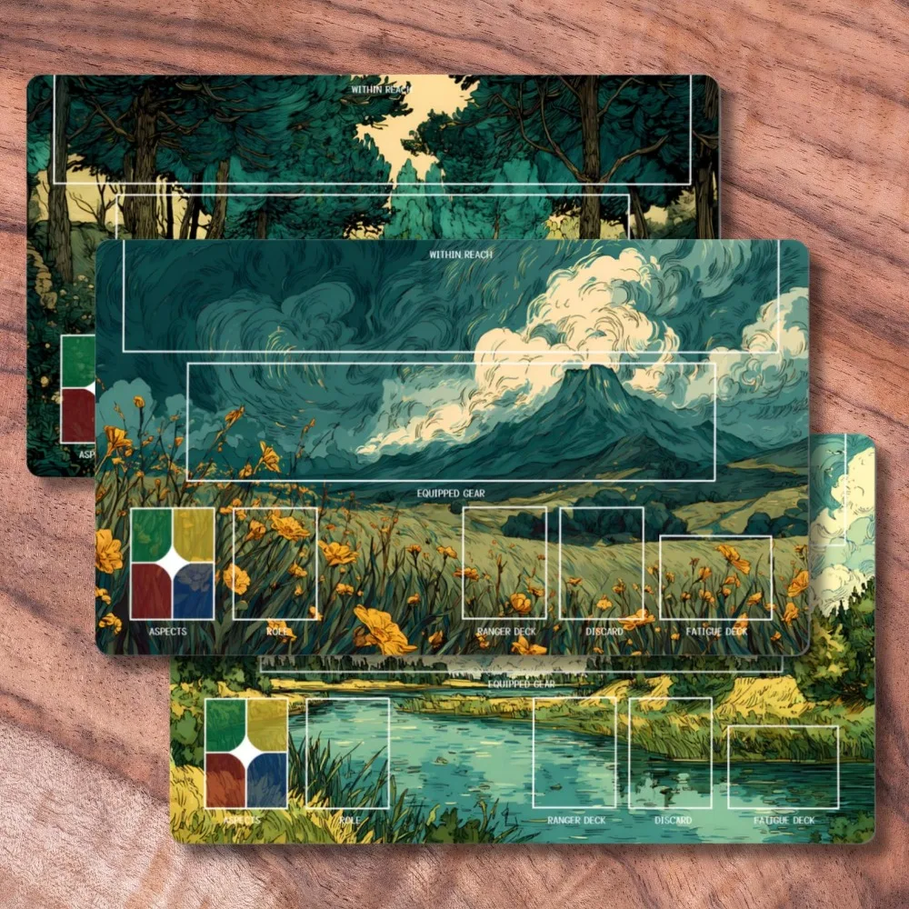 Tapis de jeu compatible avec le jeu Earthborne Rangers, ensemble de tapis Earthborne Rangers non officiel, amélioration pour jeux de société, Tapis De Souris