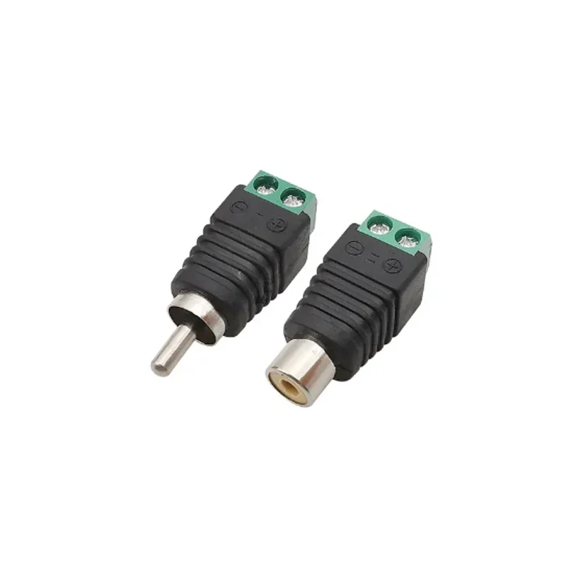 Adaptateur mâle femelle Phono RCA, prise politique, sans soudure AV connecteur à vis pour audio vidéo Balun haut-parleur CCTV caméra lumières LED