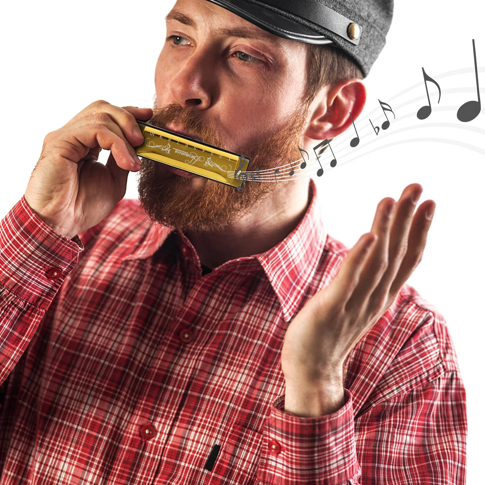 

10 Holes Harmonica Key Of C For Beginners Portable Music Instrument Student Gift Mouth Organ Musical For Adults