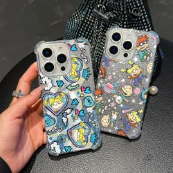 Cartoon Funny R-Rugrats Phone Case For iPhone 16 15 14 13 12 11 Mini Pro Max X XR XSMax 8 Plus Anti Fall Bling Clear Back Cover