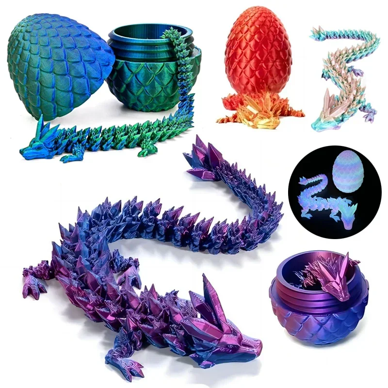 

3D Printed Dragon Eggs Decompression Figurines Miniatures Home Decoration Movable Rotatable Joints Home Decor Items Children Toy