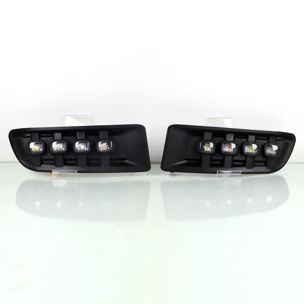 Car LED Fog Light Fit For Toyota Prado 120 Land Cruiser FJ120 LC120 2003-2009 12V LED Daylights Yellow Turn Signal DRL Auto